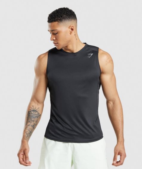 Men's Gymshark Speed Evolve Tanks Black | NZ 9RKQUX